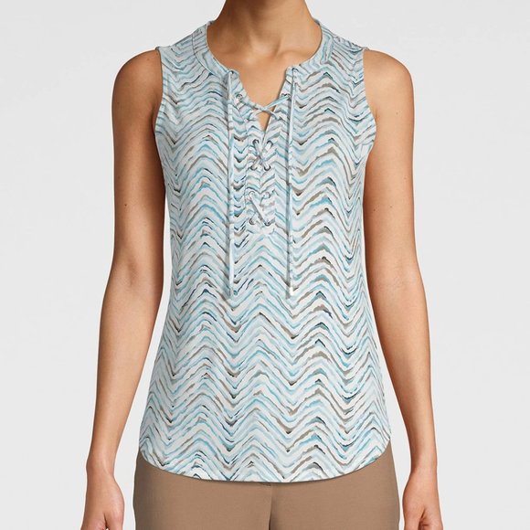 White House Black Market Tops - WHBM Lace-Up Matte Jersey Tank, Size M, NWT